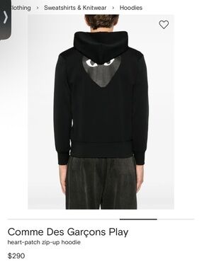 Comme des Garçons Black Heart-Patch Zip-Up Hoodie